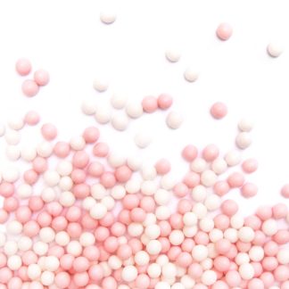 Posip bele in roza kroglice