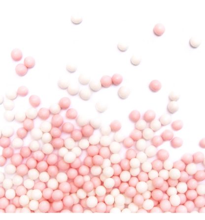 Posip bele in roza kroglice